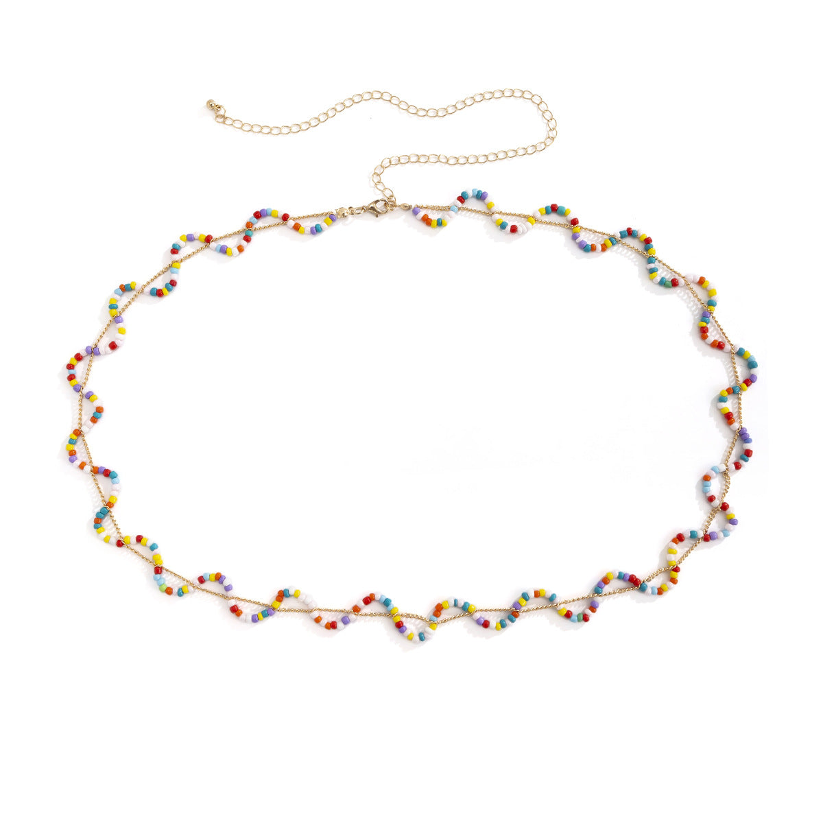 Colorful Bead Braided Flower Waist Chain