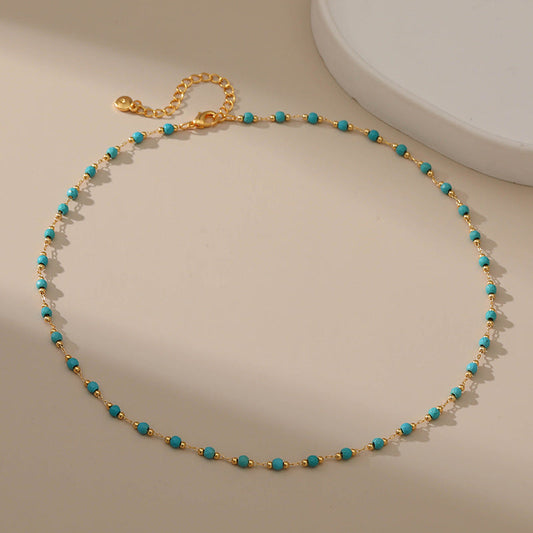 Simple Turquoise Beads Necklace