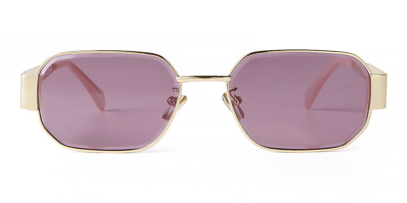 Retro Geometric Metal Frame Sunglasses