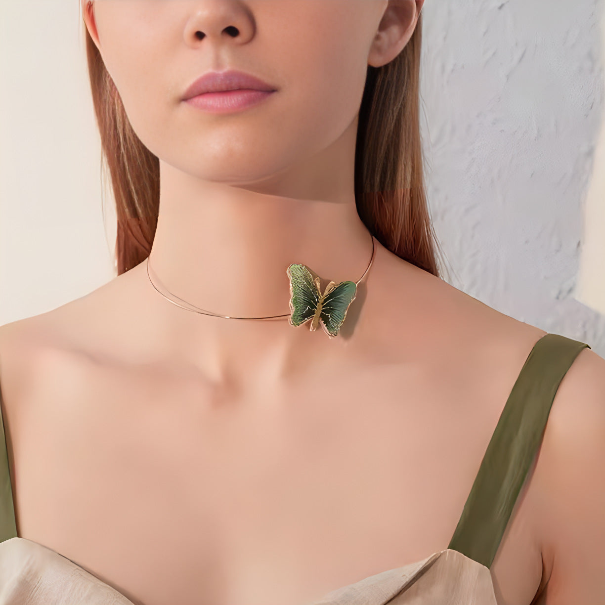 Embroidered Butterfly Elegant Simple Choker