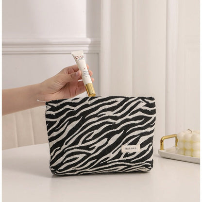Leopard Zrbra Jacquard Simple Cosmetic Bag