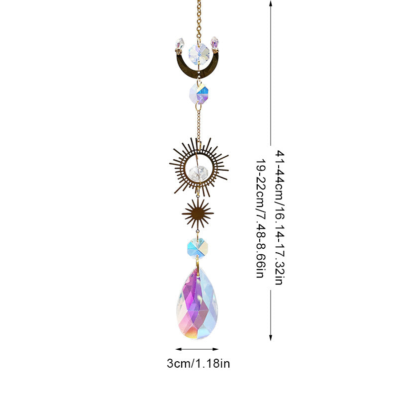 Sun Moon Suncatcher Colorful Crystal Decoration