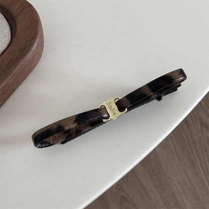 Leopard Leather Simple Hair Clips