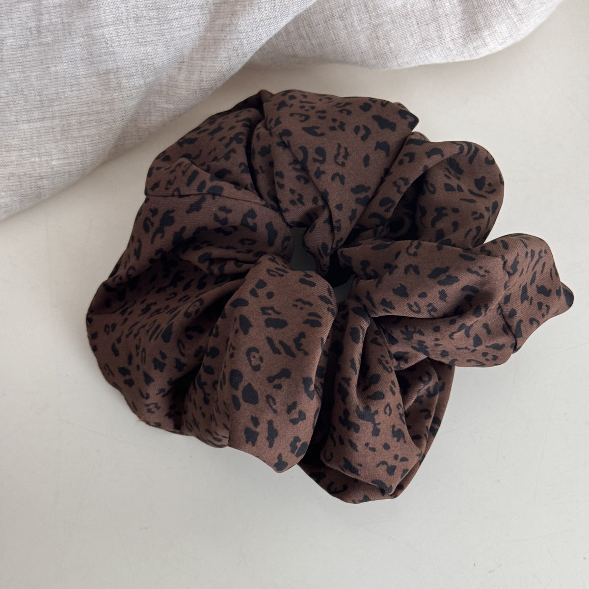 Leopard Print Elastic Retro Large Scrunchies