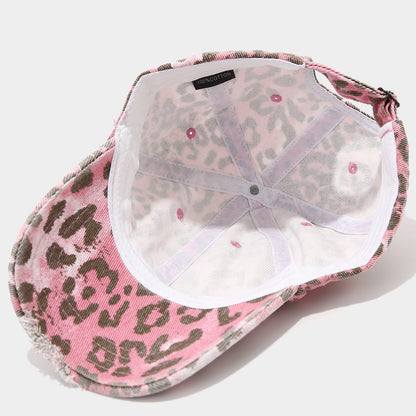 Distressed Retro Leopard Print Bucket Hat