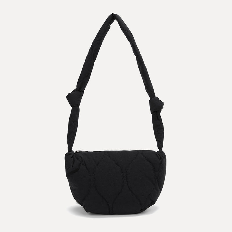 Simple Solod Color Puffer Shoulder Bag