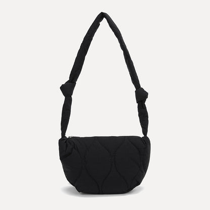 Simple Solod Color Puffer Shoulder Bag