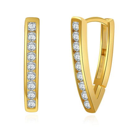 V Shaped Diamond Hoop Earrings