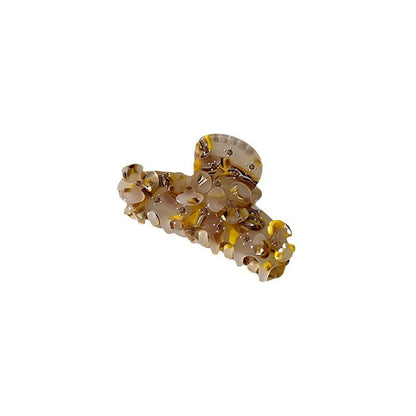 Vintage Rhinestone Flower Acetate Hair Claw