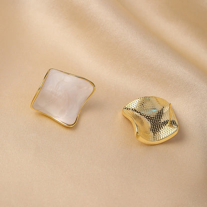 Simple Geometric Irregular Enamel Stud Earrings