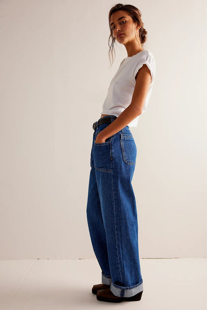 Washed Street Straight Leg Jeans