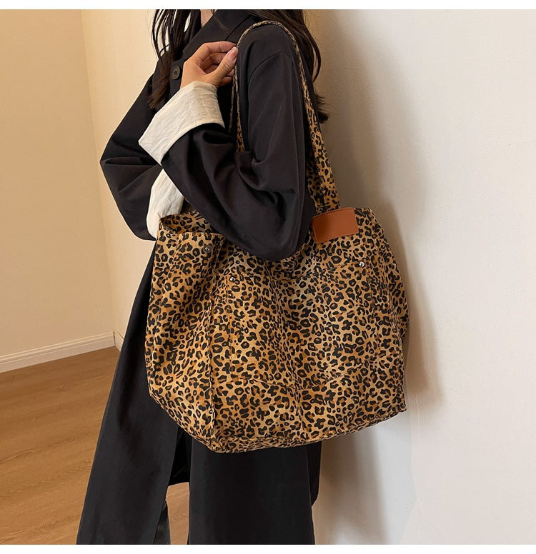 Leopaed Print Shoulder Bag Large Capacity Tote Bag