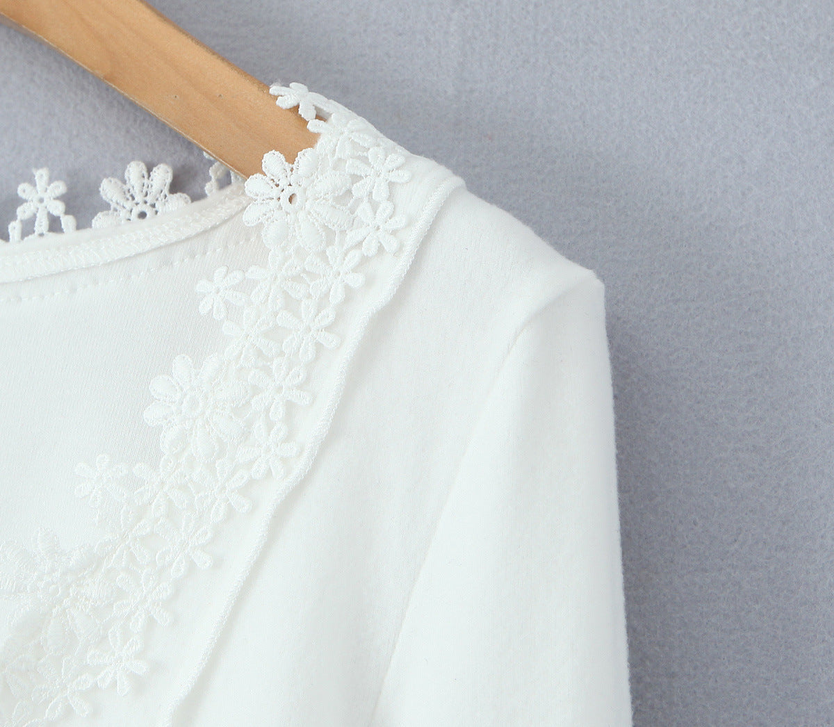 Elegant Asymmetric V-Neck Lace Knit Top