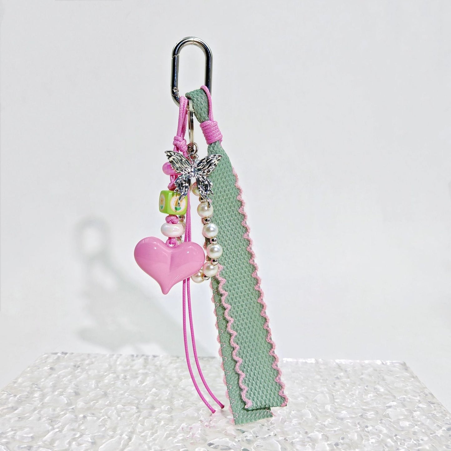 Love Beads Denim Keychain Bag Charms