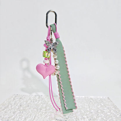 Love Beads Denim Keychain Bag Charms