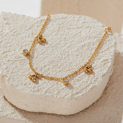 Creative Cherry Gold Plated Rhinestone Bracelet