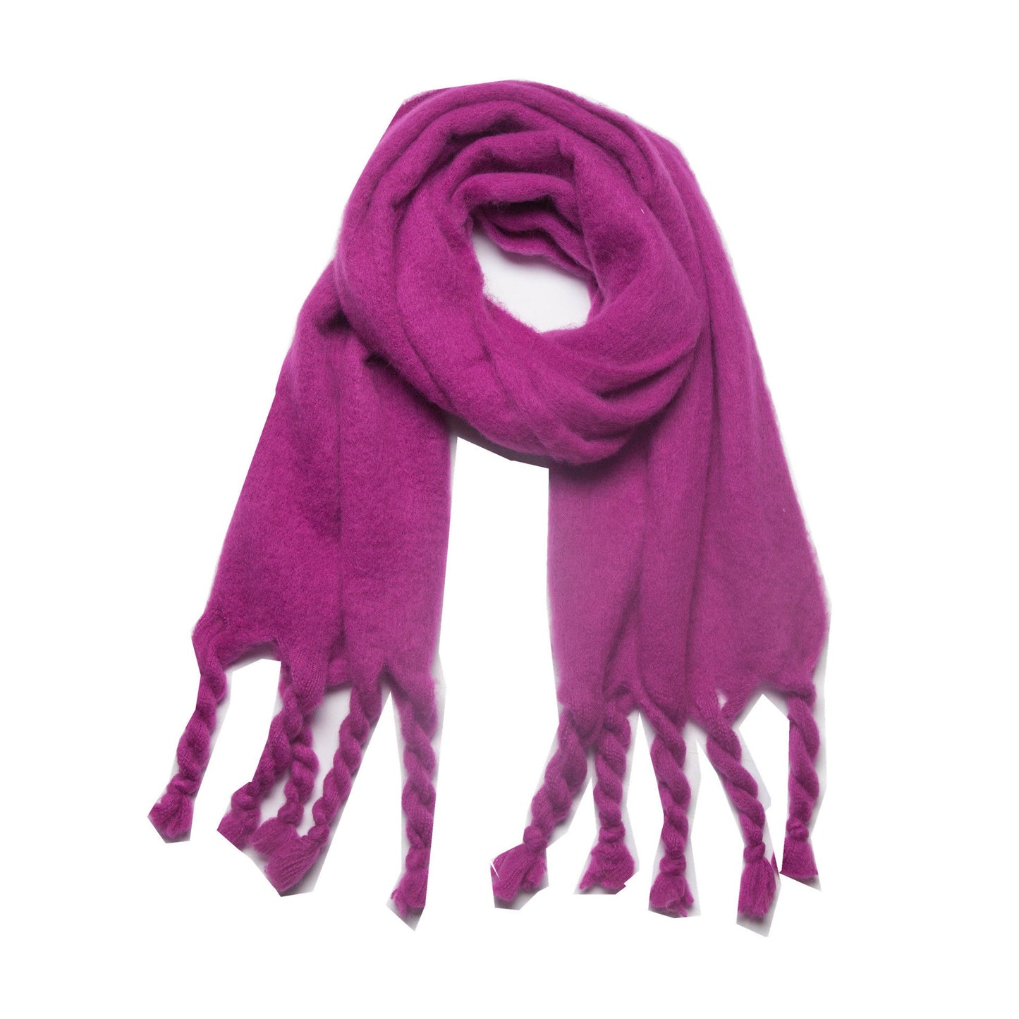 Simple Solid Color Tassel Scarves