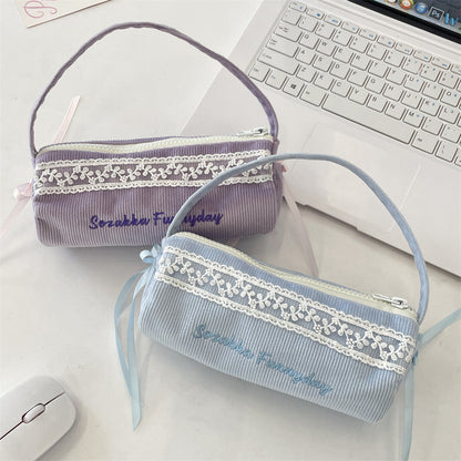 Minimalist Corduroy Makeup Pencil Pouch