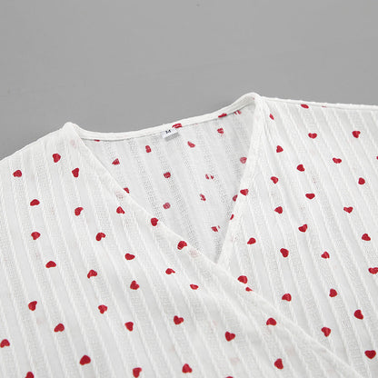 Bubble Sleeve Waist Tie Homewear Dress