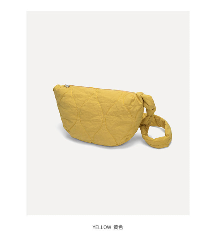 Simple Solod Color Puffer Shoulder Bag