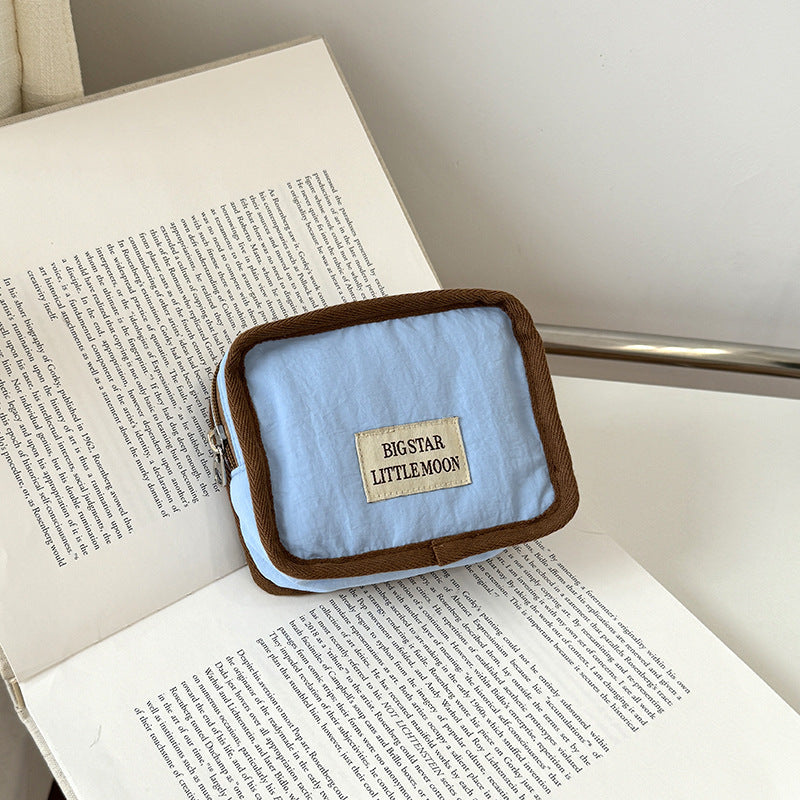 Cute Color Block Soft Makeup Bag