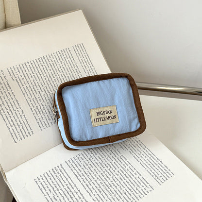 Cute Color Block Soft Makeup Bag