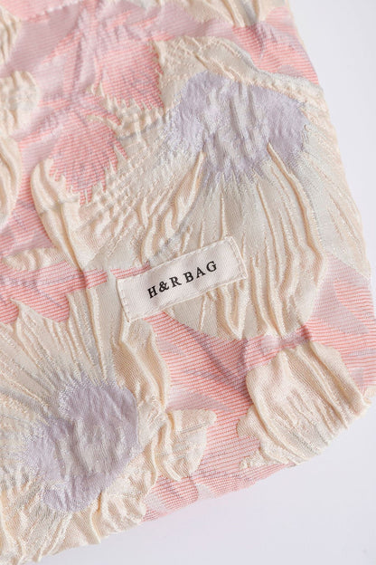 Elegant Embossed Floral Portable Makeup Bag