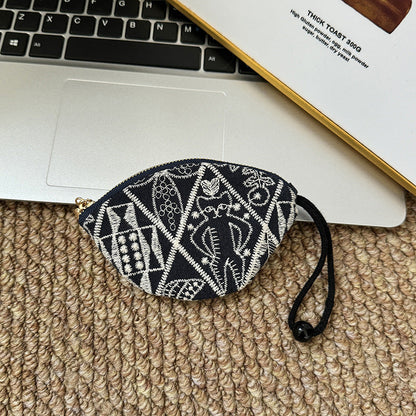 Minimalist Embroidered Mini Coin Purse Wallets