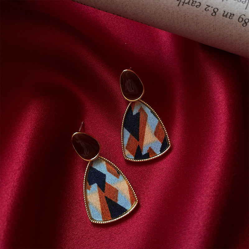Colorful Enamel Splice Geometric Earrings