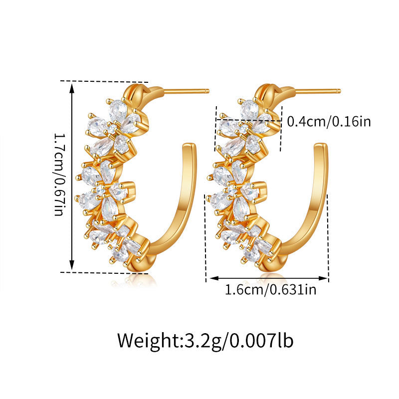 Copper Plated Gold Delicate Butterfly Floral Stud Earrings