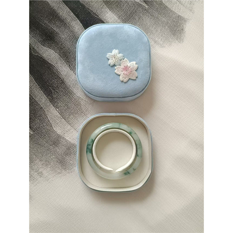 Portable Cute Embroidered Travel Jewelry Case