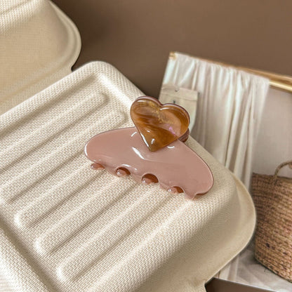 Cute Heart Acetate Small Hair Claw