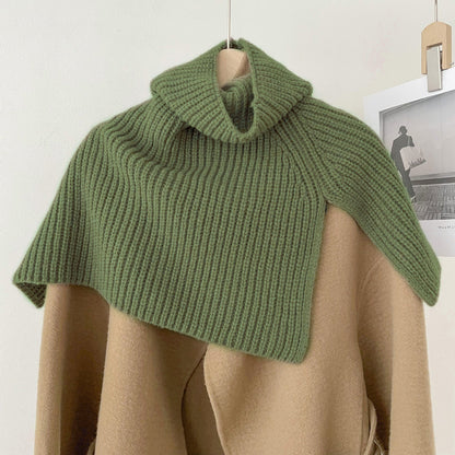 High Collor Split Solid Color Knit Scarve