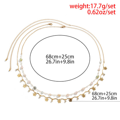 Butterfly Tassel Crystal Layered Waist Chain
