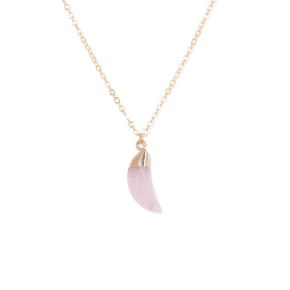 Irregiular Pink Crystal Pendant Simple Neckalces