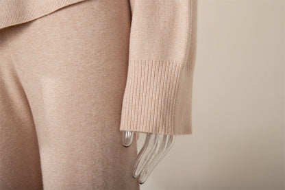 High Collar Irregular Knit Sets