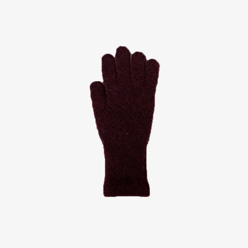 Solid Color Cute Plushed Knit Gloves