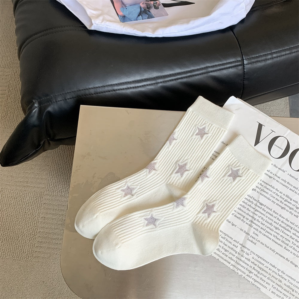 Star Simple Ribbed Daily Socks