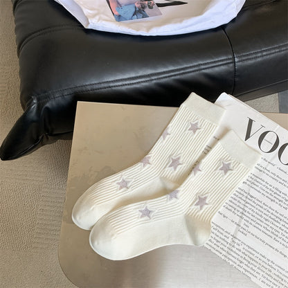 Star Simple Ribbed Daily Socks