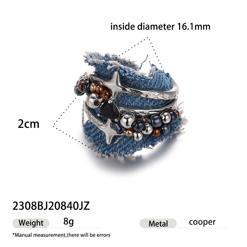 Irregular Zircon Delicate Adjustable Ring