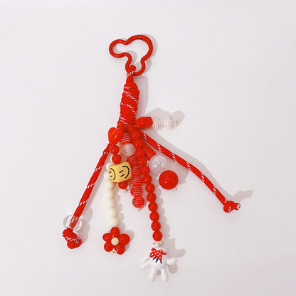 Cute Color Block Beaded Keychain Bag Charm