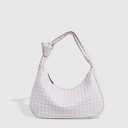 Fashion Solid Color Woven Handbag