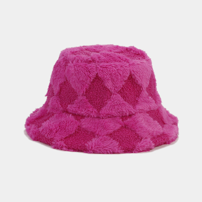 Solid Color Simple Diamond Checker Bucket Hats