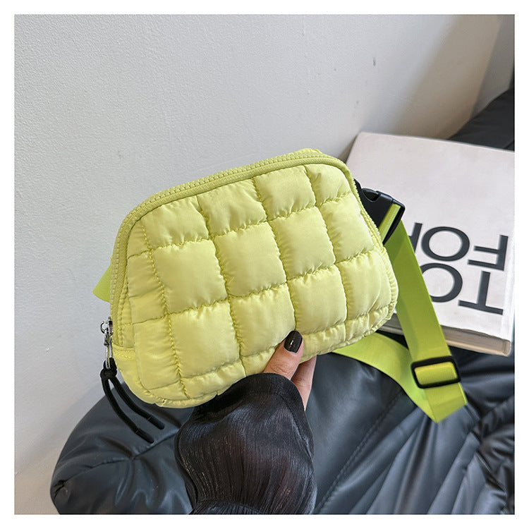 Candy Color Plaid Waist Bag Casual Chest Bag