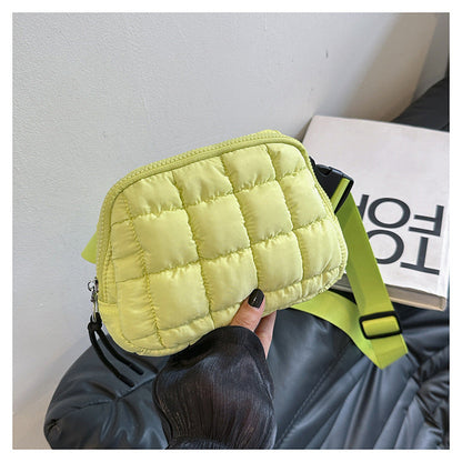 Candy Color Plaid Waist Bag Casual Chest Bag