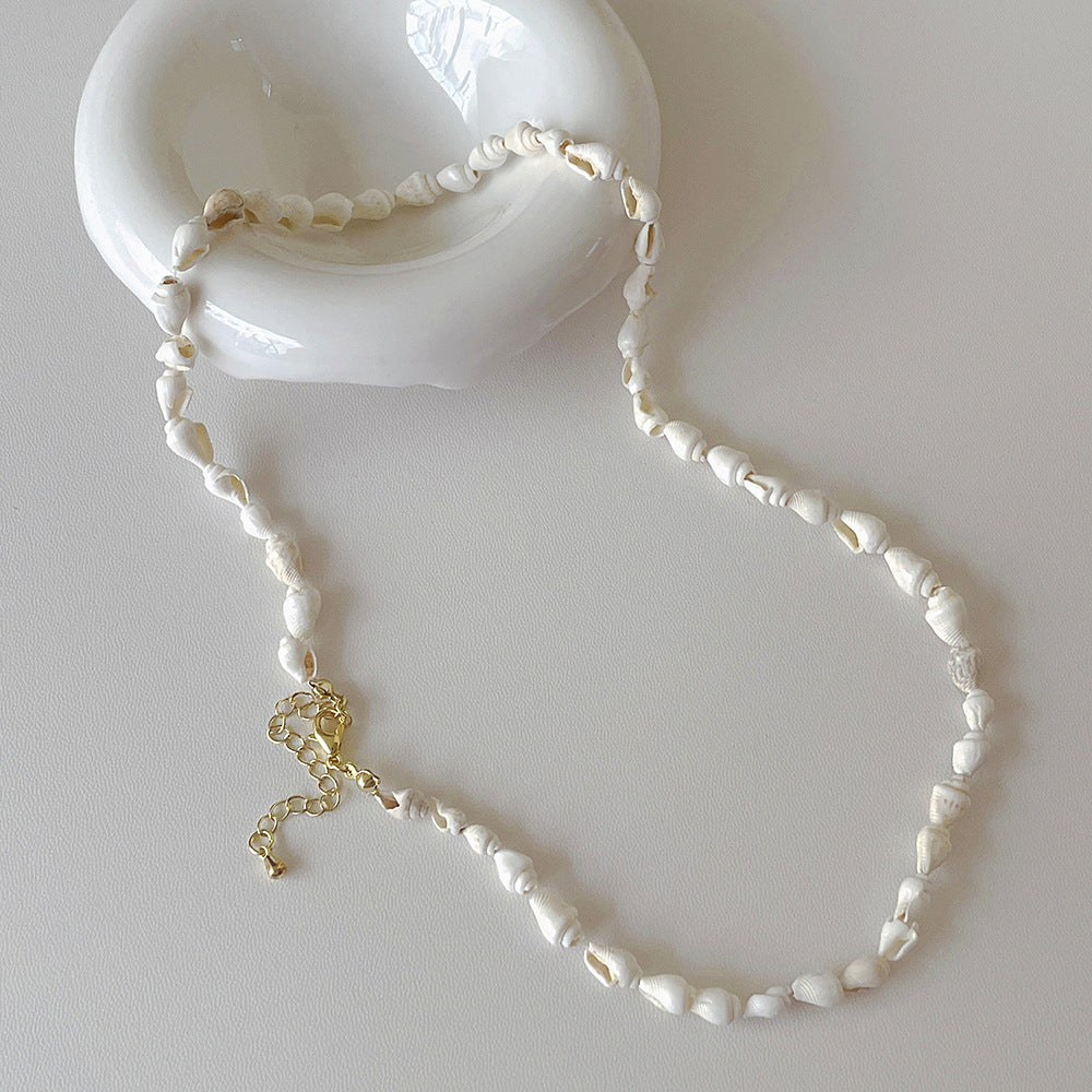 Minimalist  Natural Shell Handmade Choker Necklace