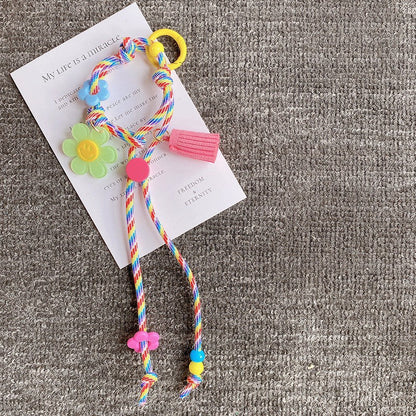 Cute Flower Braided Keychain Bag Charm