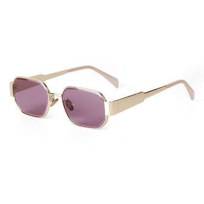 Retro Geometric Metal Frame Sunglasses
