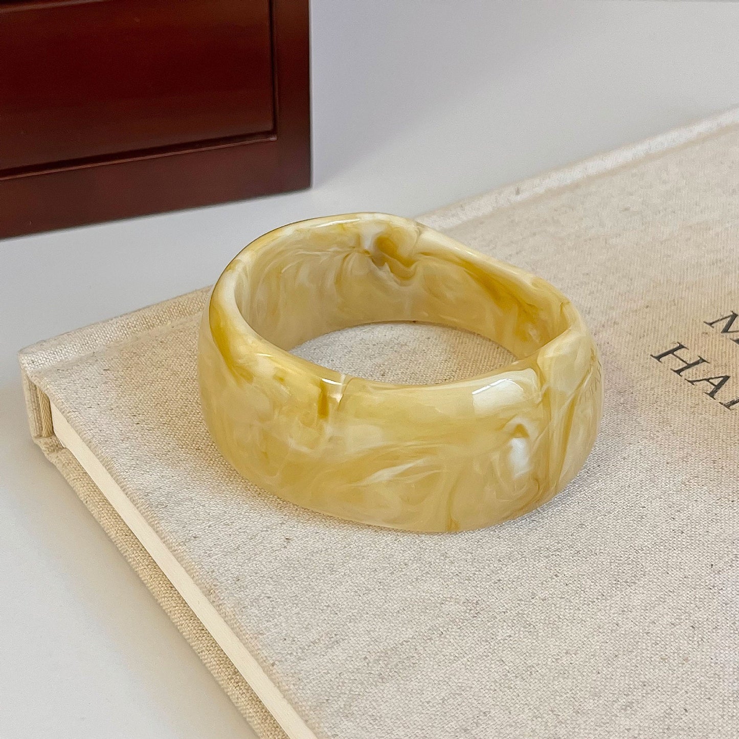 Minimalist Irregular Resin Wide Cuff Bracelet