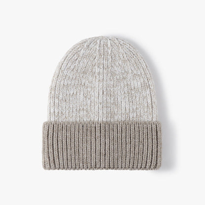 Spliced Color Block Knit Hat Simple Beanie